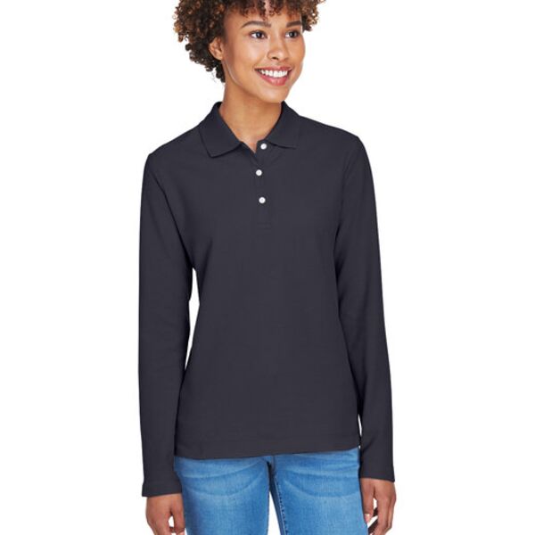 Ladies' Pima Piqué Long-Sleeve Polo Thumbnail