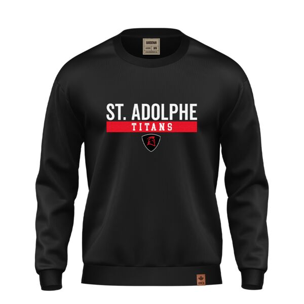 École St. Adolphe School Student Locker Room Crew Adult Black Thumbnail