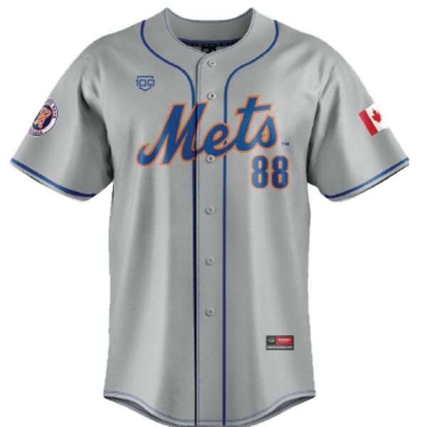 Toronto Mets Sublimated Full Button Baseball Jersey Youth Thumbnail