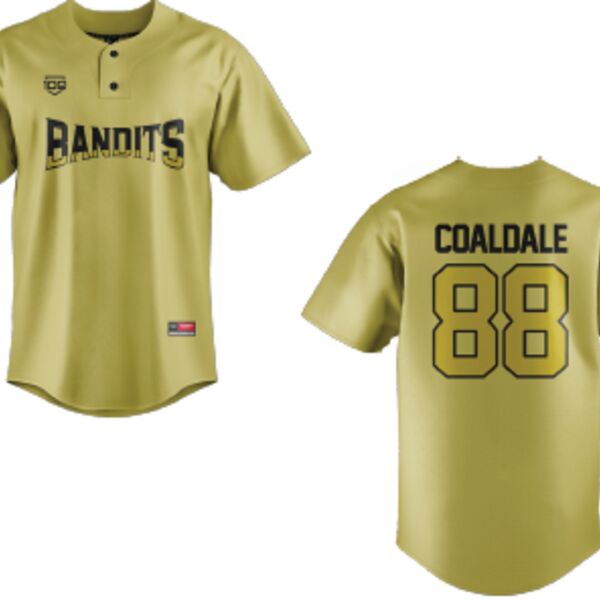Coaldale Bandits Baseball Jersey - Gold- Adult (Coaldale) Thumbnail