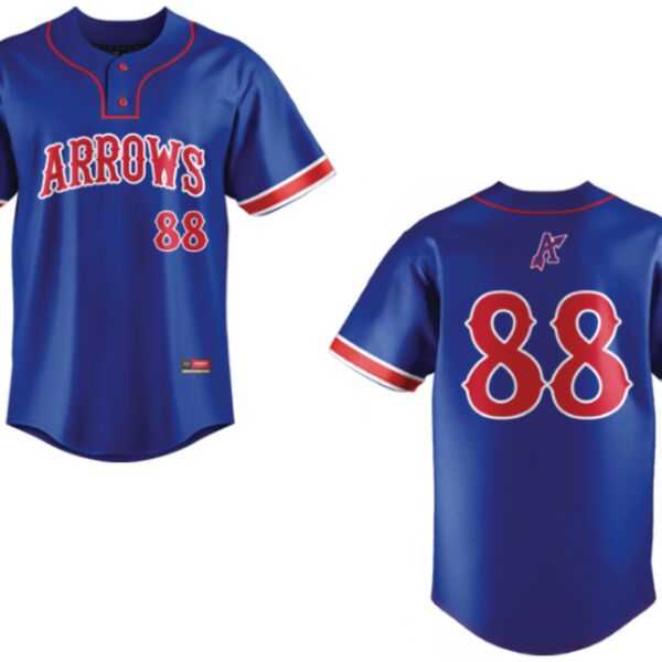Arrows Two Button Baseball Sublimated Jersey Youth Thumbnail