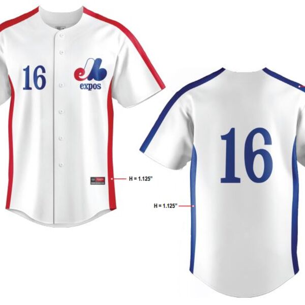 Expo Baseball Full Button Jersey White Thumbnail