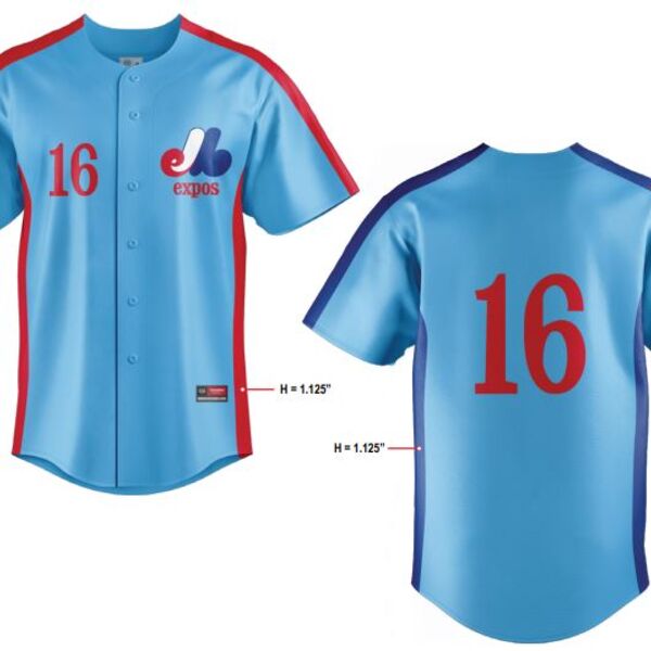 Expo Baseball Full Button Jersey Blue Thumbnail
