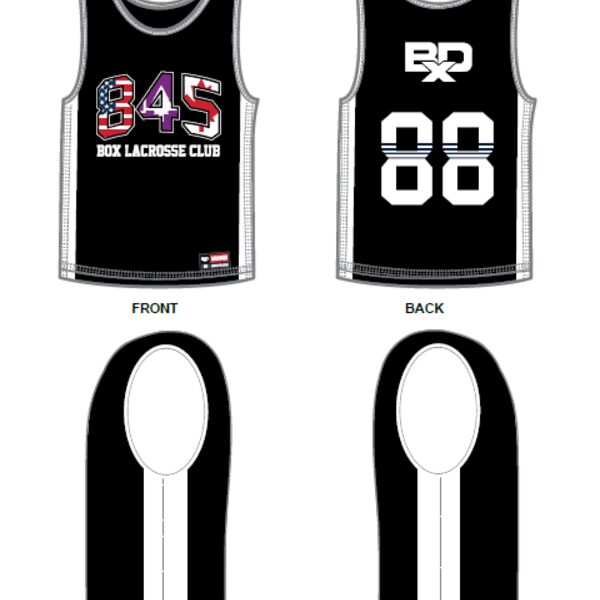 845 LAX Men's Lacrosse Non Reversible Pinnie (Black) Thumbnail