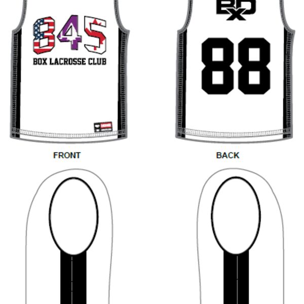 845 LAX Men's Lacrosse Non Reversible Pinnie (White) Thumbnail