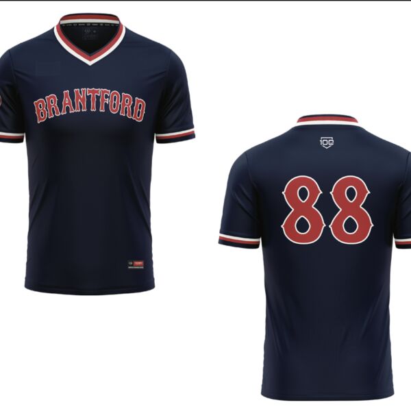 Brantford MB Sublimated V-neck Baseball Jersey - Youth Thumbnail