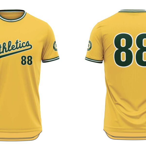 North Toronto Athletics Gold Crewneck Sublimated Baseball Jersey w/ droptail - Youth Thumbnail
